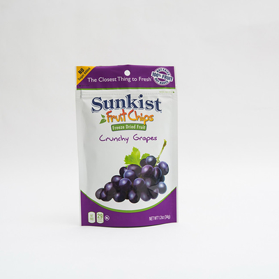 1.2oz ফ্রুট চিপস VMPET স্ট্যান্ড আপ জিপার ব্যাগ রিসিলেবল পাউচ প্লাস্টিক প্যাকেজিং