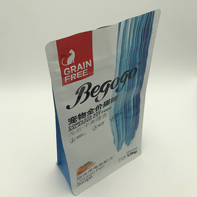 280 X 210MM 1.5kg ফ্ল্যাট বটম সাইড গাসেট ব্যাগ PET12 পুনর্ব্যবহারযোগ্য প্যাকেজিং-এ ক্যাট ফুড