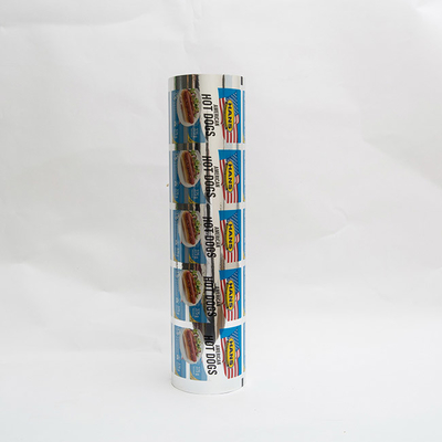 VMPET PE Metallzied সিলভার প্রিন্টেড লিডিং ফিল্ম প্যাকেজিং পরিষ্কার উইন্ডো সহ