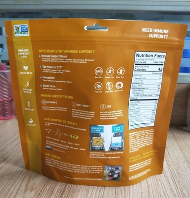 100% PE 7.9OZ পুনর্ব্যবহারযোগ্য পাউচ ফুড প্যাকেজিং কাস্টম প্রিন্টেড রিসেলেবল ফুড ব্যাগ