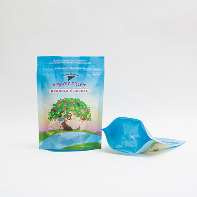 গ্রানোলা সিরিয়ালের জন্য 12OZ 100mm কাস্টম প্রিন্টেড প্লাস্টিক জিপার জিপলক পাউচ প্যাকেজিং