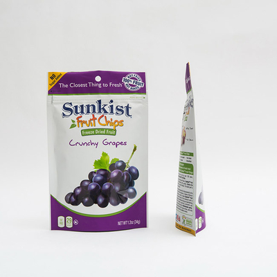1.2oz ফ্রুট চিপস VMPET স্ট্যান্ড আপ জিপার ব্যাগ রিসিলেবল পাউচ প্লাস্টিক প্যাকেজিং