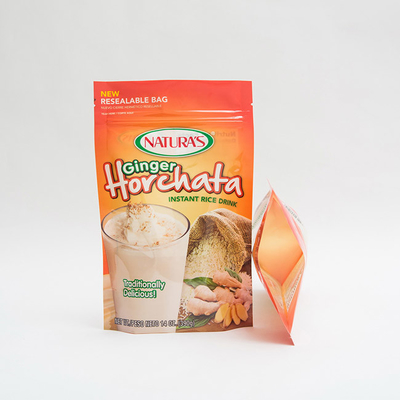 14OZ প্রিন্টেড প্লাস্টিক স্ট্যান্ড আপ পাউচ ইনস্ট্যান্ট রাইস কাস্টম জিপলক প্যাকেজিং ব্যাগ