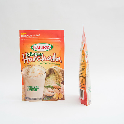 14OZ প্রিন্টেড প্লাস্টিক স্ট্যান্ড আপ পাউচ ইনস্ট্যান্ট রাইস কাস্টম জিপলক প্যাকেজিং ব্যাগ