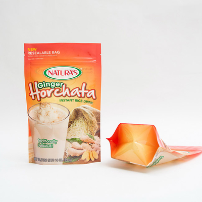 14OZ প্রিন্টেড প্লাস্টিক স্ট্যান্ড আপ পাউচ ইনস্ট্যান্ট রাইস কাস্টম জিপলক প্যাকেজিং ব্যাগ