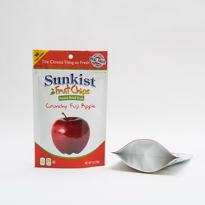 জিপ লক কাস্টম জিপ ব্যাগ প্যাকেজিং সহ 1OZ শুকনো অ্যাপল চিপস স্ট্যান্ড আপ পাউচ ব্যাগ