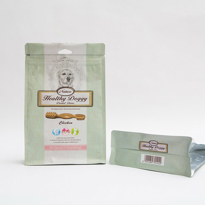 17.77OZ 75mm পোষা খাদ্য প্যাকেজিং ব্যাগ ডগি ডেন্টাল চিউ ফ্ল্যাট বটম পাউচ জিপার সহ