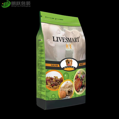 VMPET 130um 2.5kg পোষা খাদ্য প্যাকেজিং ব্যাগ আর্দ্রতা প্রতিরোধের সমতল নীচে জিপার পাউচ